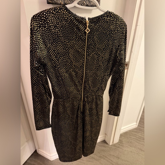 Pink Tartan Black and Gold Patterned Dress - Picture 8 of 9